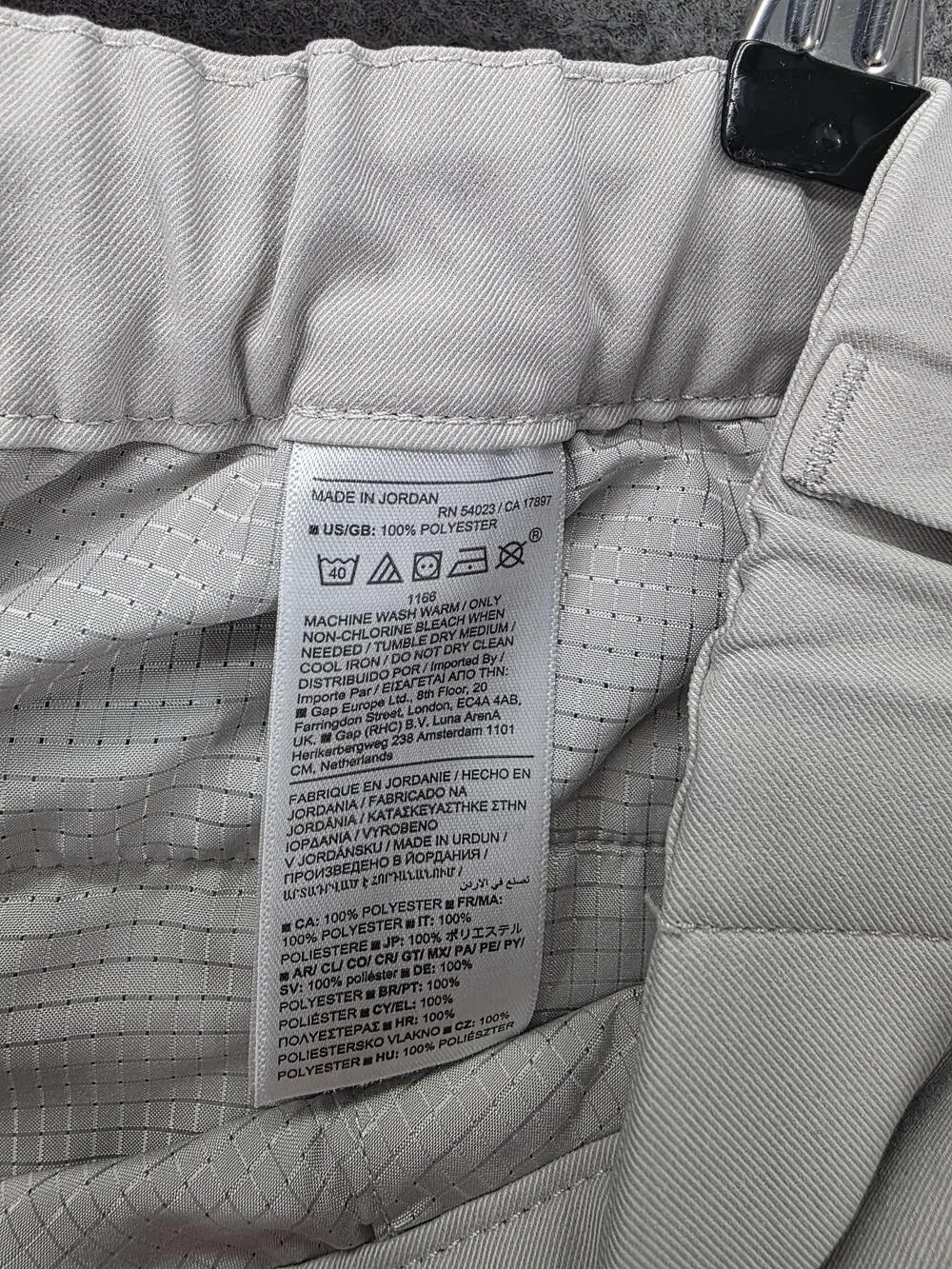Banana Republic Pants Mens 36x34 Gray Chino Microfiber Polyester Slim Tapered